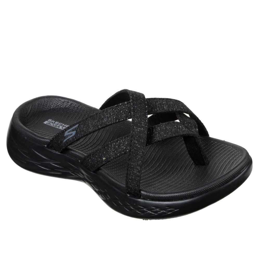 Skechers Women's On-The-Go 600-140004 Sandal, Black/Gray, 11 Medium US
