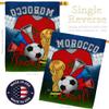 World Cup Morocco Flags Moroccan Banner Room Wall Art Flag Poles For Outside House Patio Porch Lawn Garden Stand Tapestry Yard Signs FIFA Gifts Sports Fan Trophy Soccer Game Football Made In USA view 3