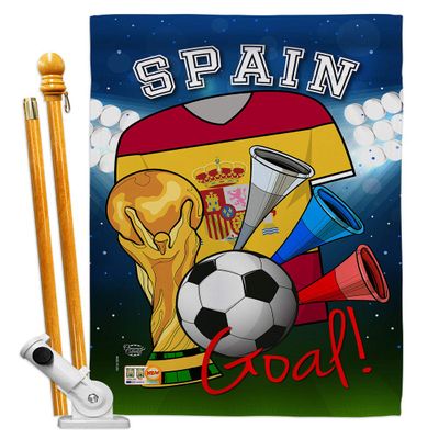 World Cup Spain Flags Spanish Banner Room Wall Art Flag Poles For Outside House Patio Porch Lawn Garden Stand Tapestry Yard Signs FIFA Gifts Sports Fan Trophy Soccer Game Football Made In USA