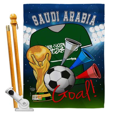 World Cup Saudi Arabia Flags Banner Room Wall Art Flag Poles For Outside House Patio Porch Lawn Garden Stand Tapestry Yard Signs FIFA Gifts Sports Fan Trophy Soccer Game Football Made In USA