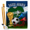 World Cup Saudi Arabia Flags Banner Room Wall Art Flag Poles For Outside House Patio Porch Lawn Garden Stand Tapestry Yard Signs FIFA Gifts Sports Fan Trophy Soccer Game Football Made In USA view 1