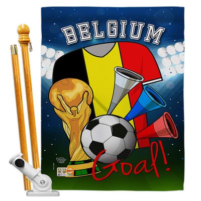 World Cup Belgium Flags Belgian Banner Room Wall Art Flag Poles For Outside House Patio Porch Lawn Garden Stand Tapestry Yard Signs FIFA Gifts Sports Fan Trophy Soccer Game Football Made In USA