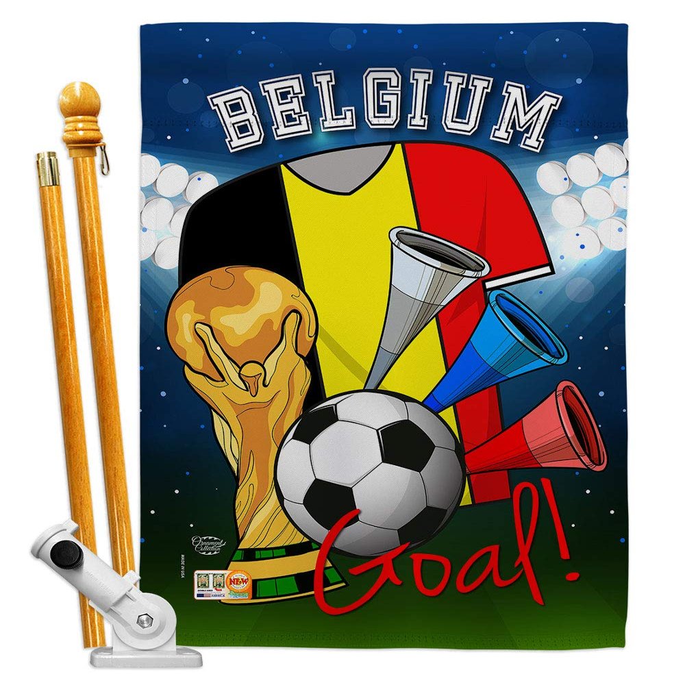 World Cup Belgium Flags Belgian Banner Room Wall Art Flag Poles For Outside House Patio Porch Lawn Garden Stand Tapestry Yard Signs FIFA Gifts Sports Fan Trophy Soccer Game Football Made In USA