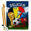 World Cup Belgium Flags Belgian Banner Room Wall Art Flag Poles For Outside House Patio Porch Lawn Garden Stand Tapestry Yard Signs FIFA Gifts Sports Fan Trophy Soccer Game Football Made In USA view 1
