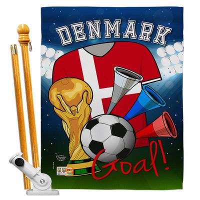 World Cup Denmark Flags Danish Banner Room Wall Art Flag Poles For Outside House Patio Porch Lawn Garden Stand Tapestry Yard Signs FIFA Gifts Sports Fan Trophy Soccer Game Football Made In USA