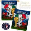 World Cup Mexico Flags Mexican Banner Room Wall Art Flag Poles For Outside House Patio Porch Lawn Garden Stand Tapestry Yard Signs FIFA Gifts Sports Fan Trophy Soccer Game Football Made In USA view 3