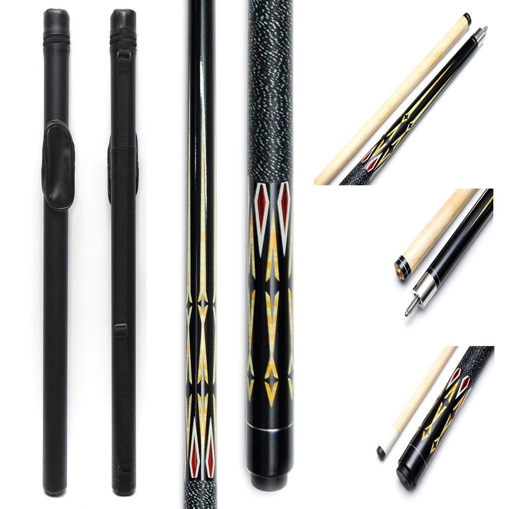 1x1 Hard Pool Cue Case Billiard Stick Carrying Pool Cue Case - 1B1S - Holds 1 Butt and 1 Shaft (Several Colors Available) (Kit-24(Cue+Case))