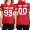 Custom Replica Football Jersey for Women Add Your Team Name and Number Personalized T-Shirt 2 Sided True Red view 2