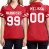 Custom Replica Football Jersey for Women Add Your Team Name and Number Personalized T-Shirt 2 Sided True Red view 3