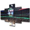 Sports Room Decorations Chicago United Center Stadium Paintings NBA - Chicago Bulls Pictures 5 Piece Canvas Wall Art Home Decor for Living Room Framed Gallery-wrapped Ready to Hang - 50''Wx24''H view 1
