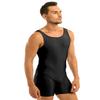 JEATHA Men's One Piece Sleeveless Tank Leotard Slim Fit Vest Bodysuit Stretchy Underwear Sportswear Black Medium view 3