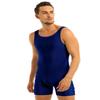 JEATHA Men's One Piece Sleeveless Tank Leotard Slim Fit Vest Bodysuit Stretchy Underwear Sportswear Navy Blue X-Large view 2