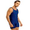 JEATHA Men's One Piece Sleeveless Tank Leotard Slim Fit Vest Bodysuit Stretchy Underwear Sportswear Navy Blue X-Large view 3