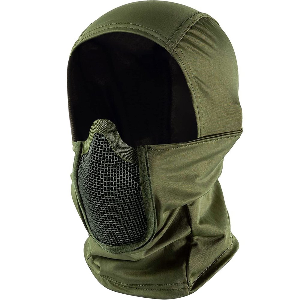 ONETIGRIS Balaclava Mesh Mask, Ninja Tactical Mask with Full Face Protection for Outdoor (Olive)