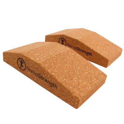 NamaStrength Cork Yoga Wedge Block - Non-Slip Wrist Support, Set of 2