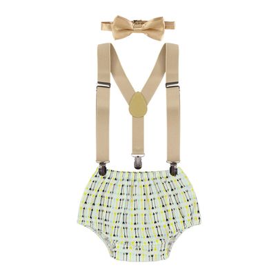 IZKIZF Cake Smash Outfits Baby Boys 1st 2nd Birthday Photo Props Outfits Arrows Diaper Cover Suspenders Bow Tie
