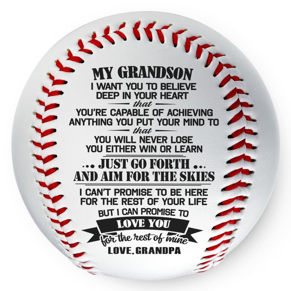 DOPTIKA Fathers Day Birthday Gifts for Kids, Graduation, Birthday Gifts for Grandson from Grandma, Grandpa, Personalized Baseball Gifts for Him, Grandparents Grandson Gifts for Teen Boys