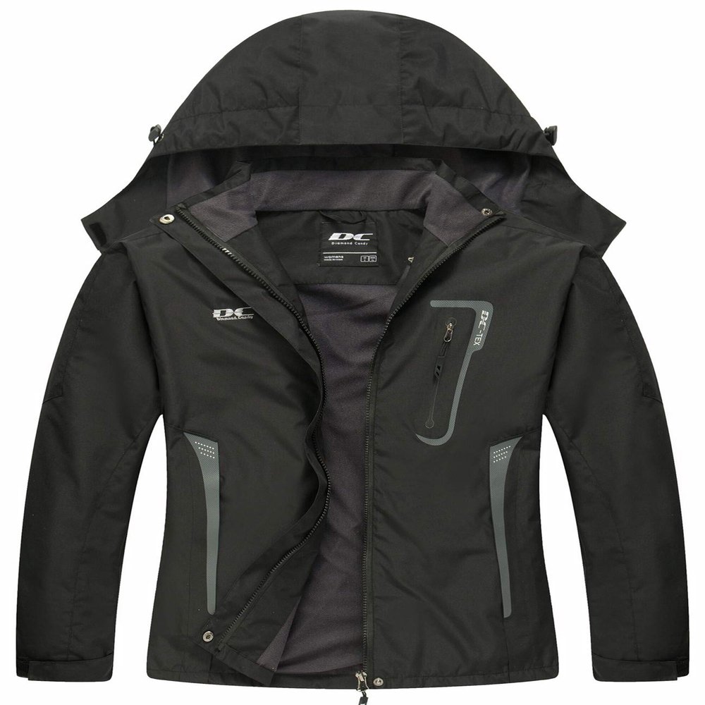 Diamond Candy Waterproof Rain Jacket Women Lightweight Outdoor Raincoat Hooded for Hiking skiing
