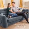 Intex Inflatable Pull-Out Sofa: Velvety Surface, 2-in-1 Valve, Cupholder, 46" x 88" x 26" - Blow-Up Couch and Folding Queen Size Air Mattress Bed view 4