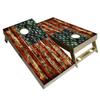 American Flag Series - Premium Cornhole Boards w Cupholders and a Handle - Includes 2 Regulation 4' x 2' Cornhole Boards w Premium Birch Plywood and 8 Cornhole Bags (Brick Flag) view 1