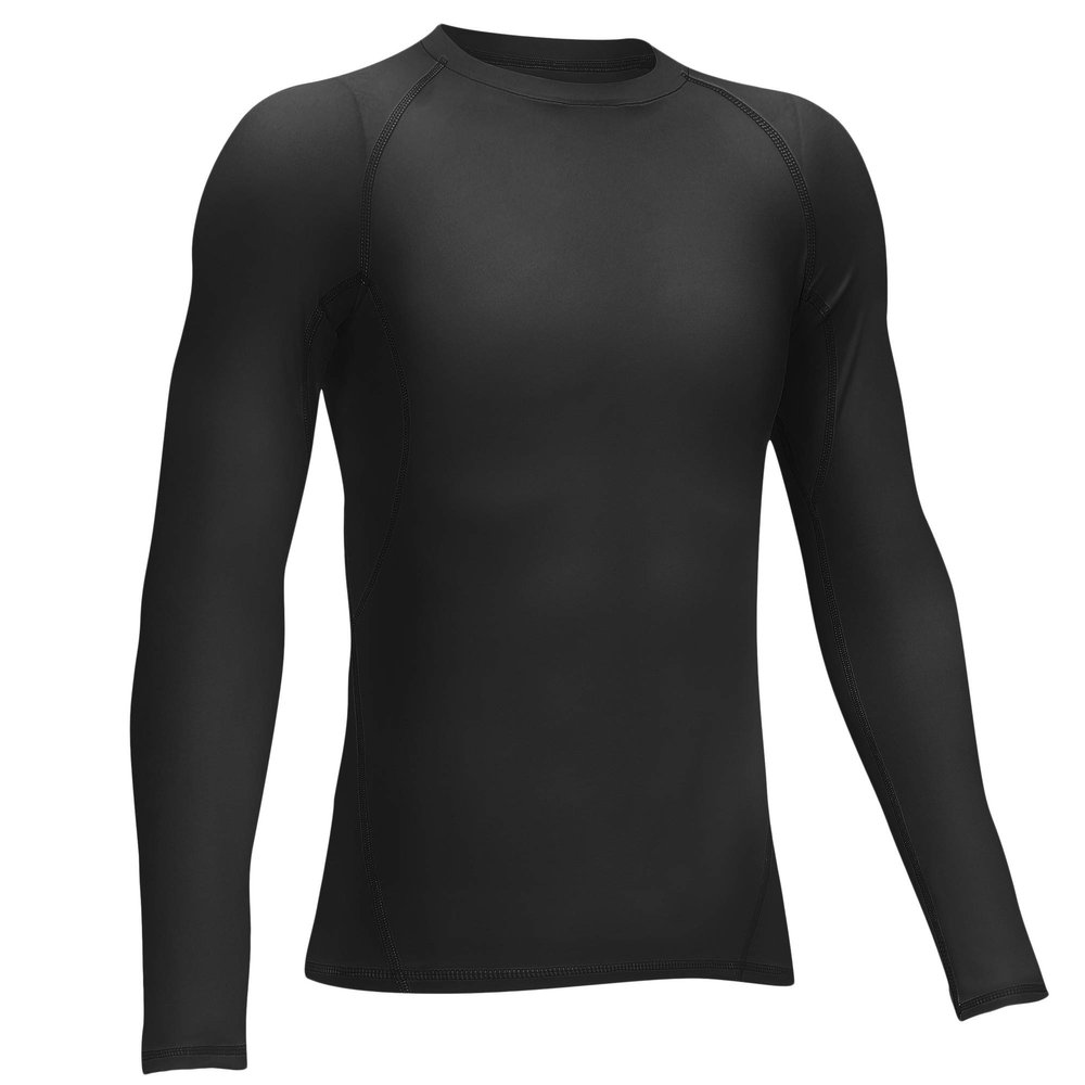 TELALEO 1 Pack Boys' Girls' Compression Shirts Youth Long Sleeve Undershirt Sports Performance Moisture Wicking Baselayer Black L