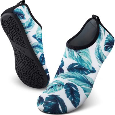SEEKWAY Water Shoes Quick-Dry Aqua Socks Barefoot Slip-on for Beach Pool Swim River Yoga Lake Surf Women Men Black SK001