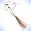 32" Necklace Long Beaded Beige Blue Red Beads With Tassel Pendant Unique Chic Crystal Rhinestone Elegant Jewelry Necklace For Women view 1