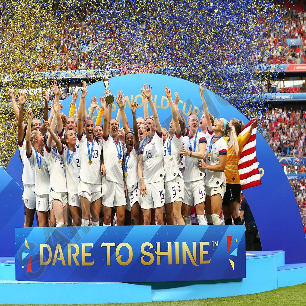 2019 USA Women's Soccer Team World Cup Champions Rapinoe Morgan Carli Lloyd 8x10 Photo