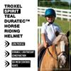 Troxel Spirit Full Coverage Horse Riding Helmet, Low-Profile Adjustable Design, Safety Horseback Riding Gear, Large (7-3/8 - 7-3/4), Teal Duratec view 2