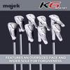 Majek K6 Iron Set +2 inch Over XL Big & Tall Men's 8-Piece Set (4-PW, SW) Right Handed Steel Shaft Regular Flex R Flex Club (Tall 6'3"+/+2" Over) with Midsize Black Pro Velvet Grip view 3