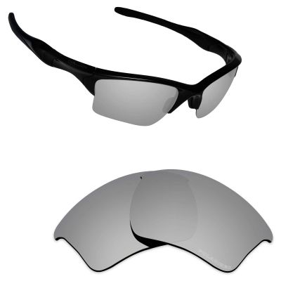 Alphax Silver Titanium Mirrored Elite Polarized Replacement Lenses for Oakley Half Jacket 2.0 XL Sunglasses