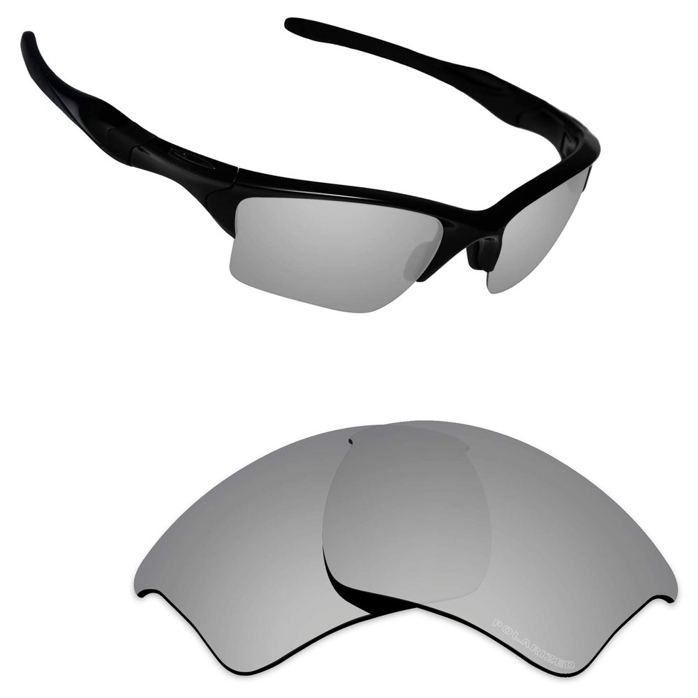 Alphax Silver Titanium Mirrored Elite Polarized Replacement Lenses for Oakley Half Jacket 2.0 XL Sunglasses