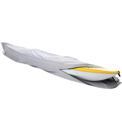 GOODSMANN Kayak/Canoe Cover 10FT Water Resistant 600D Marine Grade Heavy Duty 100% Polyester Oxford with PU Coated Trailerable Kayak Storage Bag Boat Cover Fits 10FT Long and Beam Width up to 27IN