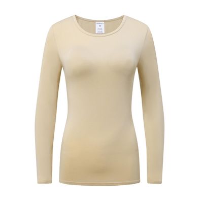 OThread & Co. Women's Long Sleeve T-Shirt Comfy Underscrub Tee Basic Stretch Layer (Large, Apricot)