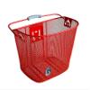 BIRIA Bicycle Basket with Quick Release Universal Bracket, Front Quick Release Basket, Removable, Wire Mesh Bicycle Basket, RED view 1