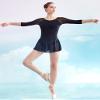 Daydance 3/4 Sleeve Black Women Dance Leotards Skirted Adult Ballet Outfits view 4