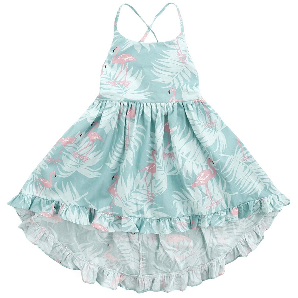 A4Flamingo Floral Girl Dress - Elegant Summer & Party Dress for Girls, Casual A-Line Vintage Style (80)