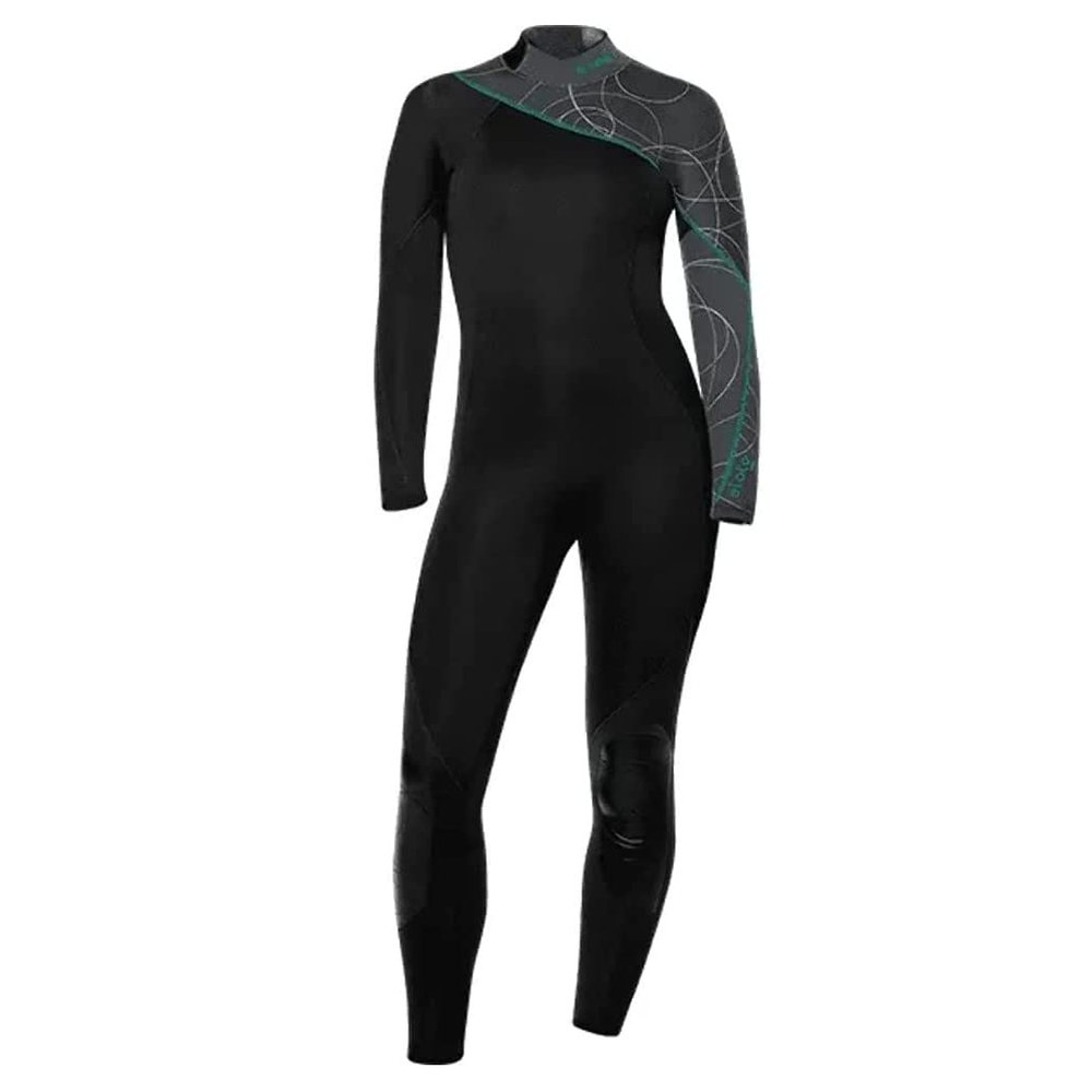 BARE 5MM Women's Elate Full Wetsuit | Comfortable high Stretch Neoprene Material | Long Sleeve | Great for All Watersports, Scuba Diving and Snorkeling | Grey 04