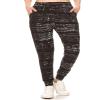 Leggings Depot Women's Relaxed fit Jogger Pants - Track Cuff Sweatpants with Pockets-S708, 3X, True Ebony view 2