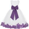 Wedding Pageant Flower Petals Girl Ivory Dress with Bow Tie Sash 302a 16 view 1