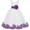 Wedding Pageant Flower Petals Girl Ivory Dress with Bow Tie Sash 302a 16 view 2
