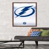 Trends International NHL Tampa Bay Lightning - Logo 17 Wall Poster, 22.375" x 34", Mahogany Framed Version view 2