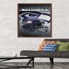 Trends International NFL Seattle Seahawks - Helmet 16 Wall Poster, 22.375" x 34", Mahogany Framed Version view 2