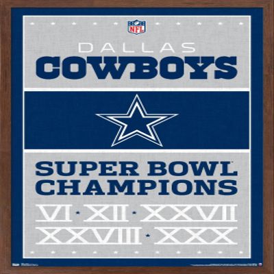 Trends International NFL Dallas Cowboys - Champions 13 Wall Poster, 22.375" x 34", Mahogany Framed Version