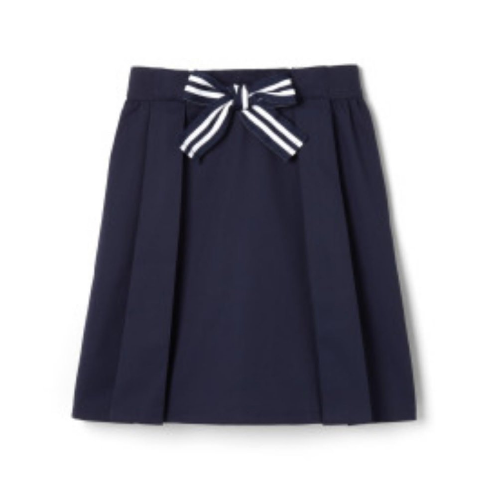 French Toast Girls 4-20 Pull-On Twill Scooter with Striped Bow (Navy, 8)