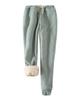 Snoly Women's Winter Fleece Sweatpants Running Active Thermal Sherpa Lined Jogger Pants with Candy Colors(Green,Large) view 1
