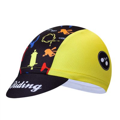Cycling Caps Men Women Road MTB Bike Bicycle Hats Headwear Team Sports Running Helmet Liner Inside Cap Cycle Bandana Anti-Sweat Breathable Quick Dry Outdoor Sports Summer Yellow