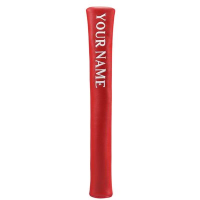 Craftsman Golf Custom Order Red Leather Alignment Stick Cover Holds 2 Sticks with Your Name Embroidered