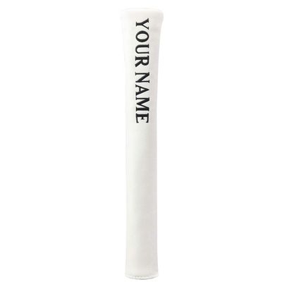 Custom White Leather Alignment Stick Cover Case Holder with Your Name Embroidered