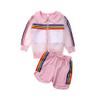 1-6T Toddler Girls Shorts Set 3pcs Summer Clothes Baby Cropped Vest Top + Long Sleeve Mesh Zipper Jacket (Pink, 4-5 Years) view 1